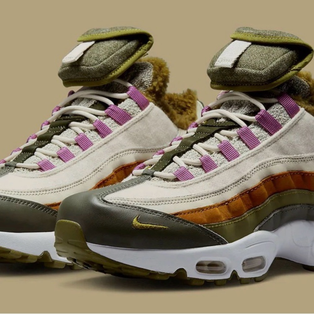 Nike Men’s Multicolor Suede & Leather Sneakers — Olive, Tan, Purple